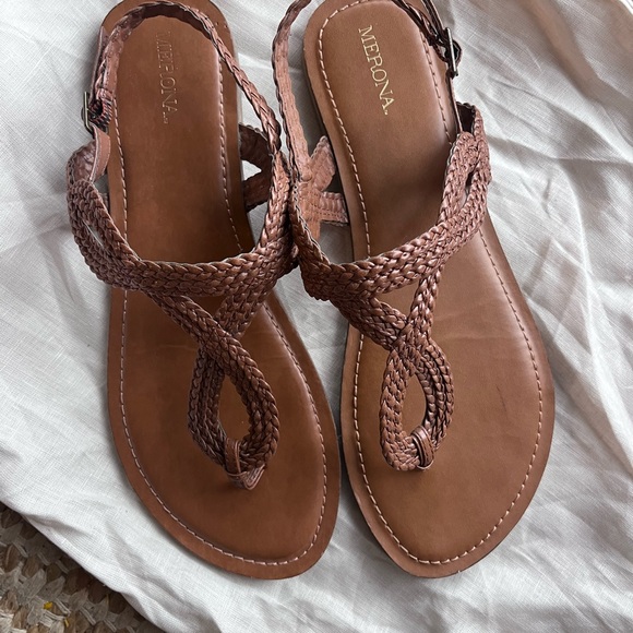 Merona Women's Tan Braided Sandals - Picture 2 of 3